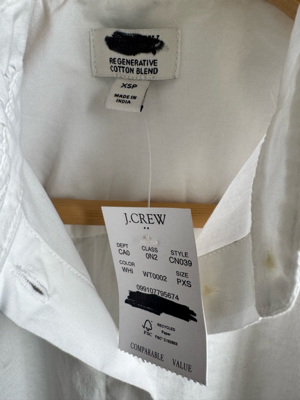 Madewell Cutaway Tuxedo Shirt in Poplin in White Size XL - Picture 5 of 5